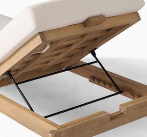 Tumbona Ajustable de Madera de Teca Ecológica para Exteriores con Mesa Lateral, Diseño Tropical, para Resort, Villa, Hotel, Piscina, Patio, de Lujo - Product Image 4