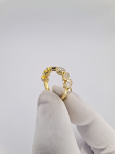 Anillo de Diamantes de Oro Amarillo de 14K y 18K con Diamantes Cultivados en Laboratorio, Anillo Multiforma para Mujer, Marquesa, Pera, Esmeralda, Ovalado, Redondo, Joyería Fina - Product Image 4