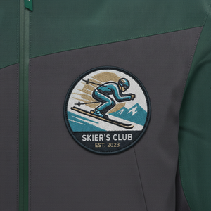 Men's Green Gray Hooded Puffer Jacket Waterproof Color Blocking Patch Design <b>Winter</b> Sporty Outerwear - Product Image 6