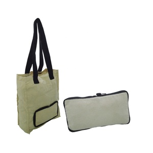 Sac de courses pliable en coton 100% naturel, écologique, pour une utilisation quotidienne, à porter à la main pour les courses de légumes et d'épicerie - Product Image 1