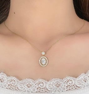 18K <b>Solid</b> <b>Gold</b> Oval Cut Lab Grown Diamond <b>Pendant</b> Minimalist Solitaire Charm No Chain Party Birthday Gift Wholesale Women - Product Image 2