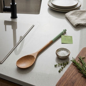 Nouvelle spatule ronde en bois, ustensile en silicone de couleur unie, compatible lave-vaisselle/micro-ondes/four, pour la cuisson et le service en cuisine domestique - Product Image 6