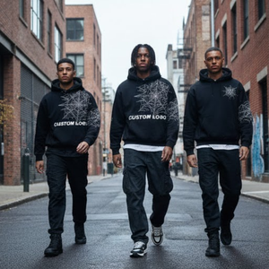 Sudadera con Capucha Personalizada ODM con Estampado Animal, Sudadera Negra Estilo Urbano, Tejido Grueso Ecológico, Tinte Liso, Nailon/Algodón - Product Image 4