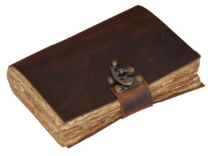 Diario de Cuero Genuino 100% Hecho a Mano, Tamaño A5, Color Marrón Suave, Diseño Antiguo, Encuadernado Cosido, Unisex, para Regalo - Product Image 4
