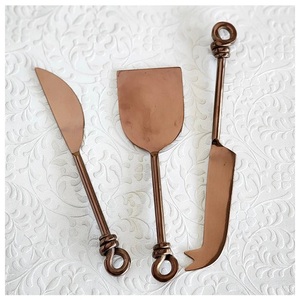 Elegant Enamel <b>Cheese</b> <b>Knife</b> <b>Set</b> of 4 Heart Design 18/8 Stainless Steel Dishwasher Safe <b>Cheese</b> Cutting Tools & Serving Fork - Product Image 5