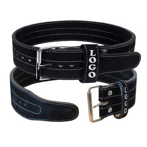Ceinture de musculation en cuir de vachette noire, réglable avec fermeture auto-agrippante, unisexe, respirante, antidérapante, protection professionnelle pour la taille - Product Image 4