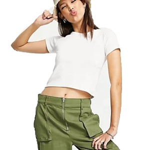 Premium Women Crop Top T Shirts Breathable Cotton Casual Summer Wear Ladies Fashion Streetwear Custom Logo OEM ODM - Product Image 6