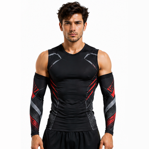 Mangas de compresión deportivas para hombre, personalizadas, atléticas, para correr, ciclismo, fitness, entrenamiento, transpirables, elásticas, de soporte y protección. - Product Image 3