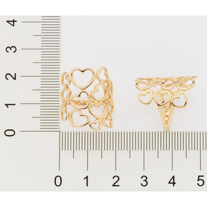 Solid 18K <b>Gold</b> Women's Rose <b>Gold</b> Plated Heart Pattern <b>Cocktail</b> <b>Ring</b> Romantic Fashion Jewelry Daily Wear - Product Image 4