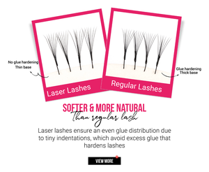 Charmlash Extensions de cils en gros Laser Promade, plateaux de cils mixtes à tiges longues et étroites, aspect naturel - Product Image 6