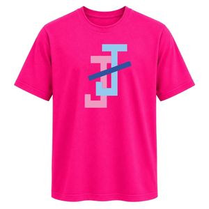 เสื้อยืดสีชมพูสด คอตตอน คอกลม แขนสั้น ยูนิเซ็กส์ แฟชั่นลำลอง สวมใส่สบายทุกวัน เนื้อผ้านุ่ม คลาสสิก - Product Image 1