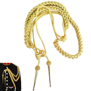 Aiguillette Dorada de Tamaño Completo, Etiquetas Doradas, Aiguillette Dorada de Mylar para Uso Militar, Naval o Ceremonial - Product Image 1