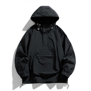 เสื้อแจ็คเก็ต Anorak ผู้ชายแบบมีซิปครึ่งตัว ผลิตจากผ้าสแปนเด็กซ์/โพลีเอสเตอร์ สวมใส่สบาย เหมาะสำหรับกิจกรรมกลางแจ้ง  แบบมีฮู้ดด้านหน้า  สำหรับฤดูหนาว  สามารถสั่งทำได้ - Product Image 6