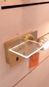 Modern LED <b>Wall</b> Lamp <b>with</b> Glass Shelf USB Port Warm White Round Shade On/Off <b>Switch</b> OEM/ODM Supplier - Product Image 4