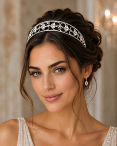 Best Quality Statement <b>Hairband</b> With Openwork Design Sparkling Stones And Crystal Details Fashion Accessory For Bridal Party - Product Image 4