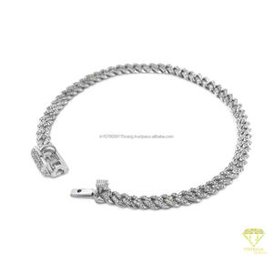 Luxury Statement Cuban Link Bracelet with Premium Moissanite Diamonds and Elegant White Gold Finish - Product Image 2