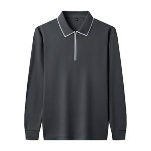 Polo de golf pour homme 230G de haute qualité, personnalisable, à manches longues, col boutonné, style décontracté et professionnel - Product Image 4