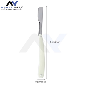 Couteau de barbier pliant de qualité supérieure, rasoir en acier inoxydable à bord droit pour la barbe, pour hommes et coiffeurs professionnels - Product Image 2