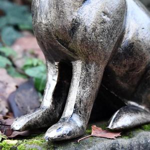 Décoration de Pâques, sculpture de lapin en bronze, artisanat en métal fait à la main, articles de décoration de jardin - Product Image 3