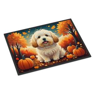 Coton De Tulear Fall <b>Doormat</b> Non-Slip <b>Washable</b> Low Pile 24H X 36W Indoor Outdoor Entryway Rug for Front Door - Product Image 1
