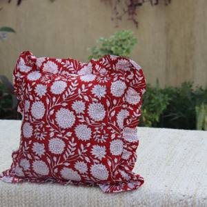 Beautiful Boho Block <b>Print</b> Cotton <b>Cushion</b> Cover 24x24 Home Pillow and Hotel Use Custom Size Flower Pillow Cover Gift for Her - Product Image 2