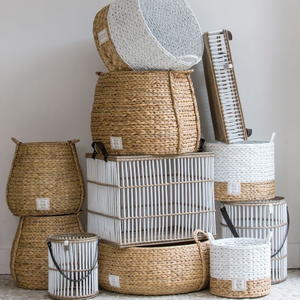 Cesta Artesanal de Jacinto de Agua Natural Sostenible, Tejida a Mano, Rústica, Colores Personalizables para Organización del Hogar - Product Image 4