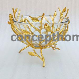 Bol à fruits en métal doré, design fantaisie en forme d'arbre, technique personnalisable, pour Noël et les fêtes, à usage décoratif, livraison gratuite - Product Image 6