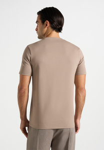 Camiseta de algodón de manga corta con cuello redondo y corte regular para hombre, de color liso, transpirable, para uso casual. - Product Image 6