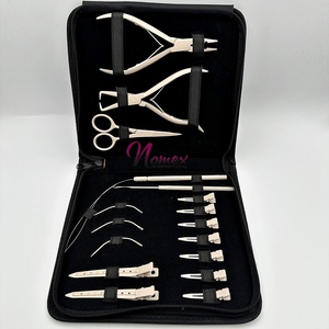Kit d'outils pour Salon de coiffure chaîne pince à nez aiguille pince à nez pinces à cheveux Type C aiguilles boucle d'extension de cheveux et crochet - Product Image 4