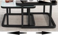 Table basse élégante et moderne en métal noir avec plateau effet marbre 20x20, écologique, 1 pièce, tables gigognes pour salon, bureau, maison