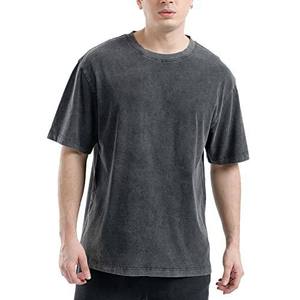 Camiseta de Algodón Lavado de Color Sólido para Hombre, Manga Corta, Cuello Redondo, Corte Regular, Estilo Casual, Tejido Jersey - Product Image 1