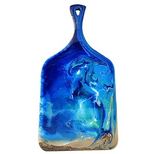 Green Resin Chopping <b>Block</b> Rectangle <b>Shape</b> With Handle Marbled Design Kitchen Cutting Board - Product Image 4