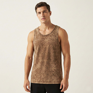 Wholesale Custom Blank Acid Wash Tank Tops <b>Men</b> Gym Fitness <b>Vest</b> Sleeveless 100% Cotton Quick Dry Breathable for Solid - Product Image 1