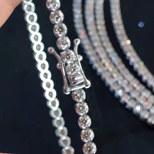 Luxury Moissanite Tennis Bracelet White Gold Finish Elegant Sparkling Stone Chain Minimalist Fine Jewelry <b>Gift</b> - Product Image 3