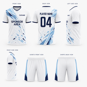 เสื้อฟุตบอลตาข่ายทอแบบกำหนดเอง โพลีเอสเตอร์รีไซเคิล ระบายอากาศได้ดี ซับเหงื่อ แขนสั้น พิมพ์โลโก้แบบกำหนดเอง ชื่อทีมส่วนตัว - Product Image 2