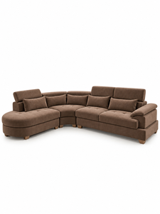 Canapé de salon Montecarlo marron par Emerald Sofa avec appuie-tête réglable pour hôtel, villa, bureau, hall, canapé en forme de L sur mesure - Product Image 1