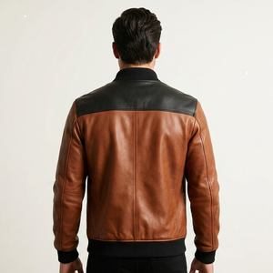 Veste en cuir décontractée pour homme, prix de gros, haute qualité, style tendance, veste en cuir à la mode pour homme - Product Image 2