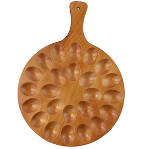 Bandeja de madera para huevos rellenos con asa, 24 compartimentos, para servir huevos rellenos, herramienta de cocina manual, soporte de madera para huevos rellenos - Product Image 1