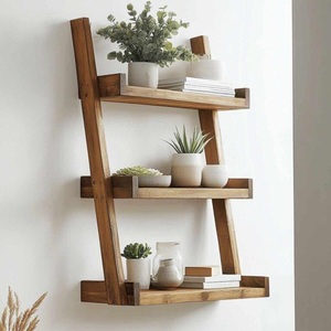 Estantes de pared de madera hechos a mano de primera calidad para decoración interior moderna del hogar, almacenamiento, exhibición y organización. - Product Image 1