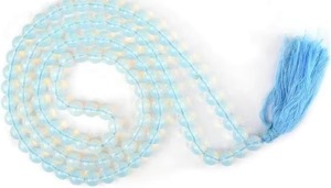 Custom 108 Prayer Beads Classic Opalite Jap Mala <b>Peace</b> Pendant Hand Knotted Spiritual Meditation Necklace Gemstone Dynamic - Product Image 1