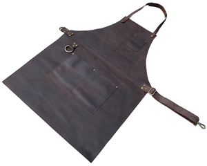 Leather <b>Apron</b> for Men with Pockets Durable Workwear for Barber Kitchen Woodwork BBQ Grill - Product Image 2