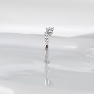 Lab Grown Pear Diamond <b>Open</b> Cuff <b>Ring</b> U Prong Pave White Gold Wedding Band for Women Adjustable Statement Jewelry - Product Image 2