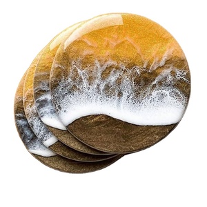 Optimisation des sous-verres en résine de luxe faits à la main tampons carrés de couleur personnalisables pour ensemble de tapis de cuisine de table meilleur prix - Product Image 2