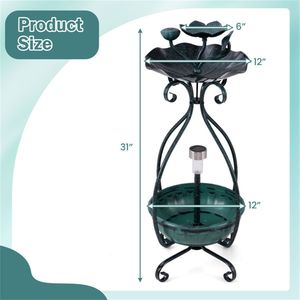 Mangiatoia per Uccelli Solare con Fioriera Quadrata e Luci per Decorazione del Giardino - Product Image 3