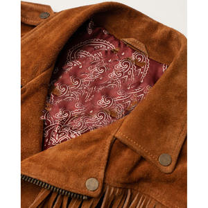 Cowboy Leather <b>Jacket</b> Western Fringe <b>Suede</b> <b>Jacket</b> for Men Vintage Rodeo Style Festival Leather <b>Jacket</b> Zipper Closure - Product Image 3