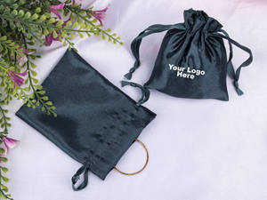 Bolsas de Regalo de Lujo en Color Gris Oscuro, Ligeras, de Satén, con Cordón, para Guardar Joyas, Collares, Anillos y Aretes - Product Image 2