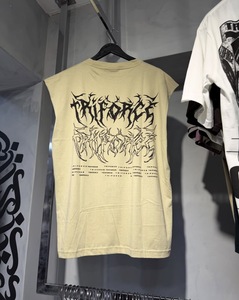 เสื้อกล้ามผู้ชายสไตล์วินเทจทรงโอเวอร์ไซส์ ผ้าคอตตอนหนานุ่ม พิมพ์ลายกราฟิก สตรีทแวร์ ทรงเข้ารูป OEM ODM - Product Image 4