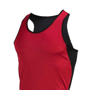 Ensemble short de boxe et débardeur rouge et noir en polyester respirant pour l'entraînement toutes saisons - Product Image 5