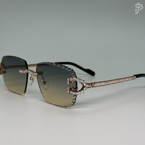 Gafas de Sol de Lujo Hechas a Mano con Lentes Chapadas en Rodio, Gafas de Diseño Hip Hop con Diamantes de Moissanita VVS para Unisex - Product Image 3