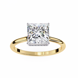 Bagues de fiançailles Solitaire avec halo caché, diamant de laboratoire taille princesse certifié IGI, or 14K 18K, usine de bijoux personnalisés OEM ODM - Product Image 4